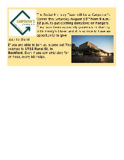 Carpenter's Corner Volunteer Opportunity