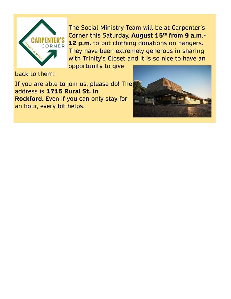 Carpenter's Corner Volunteer Opportunity