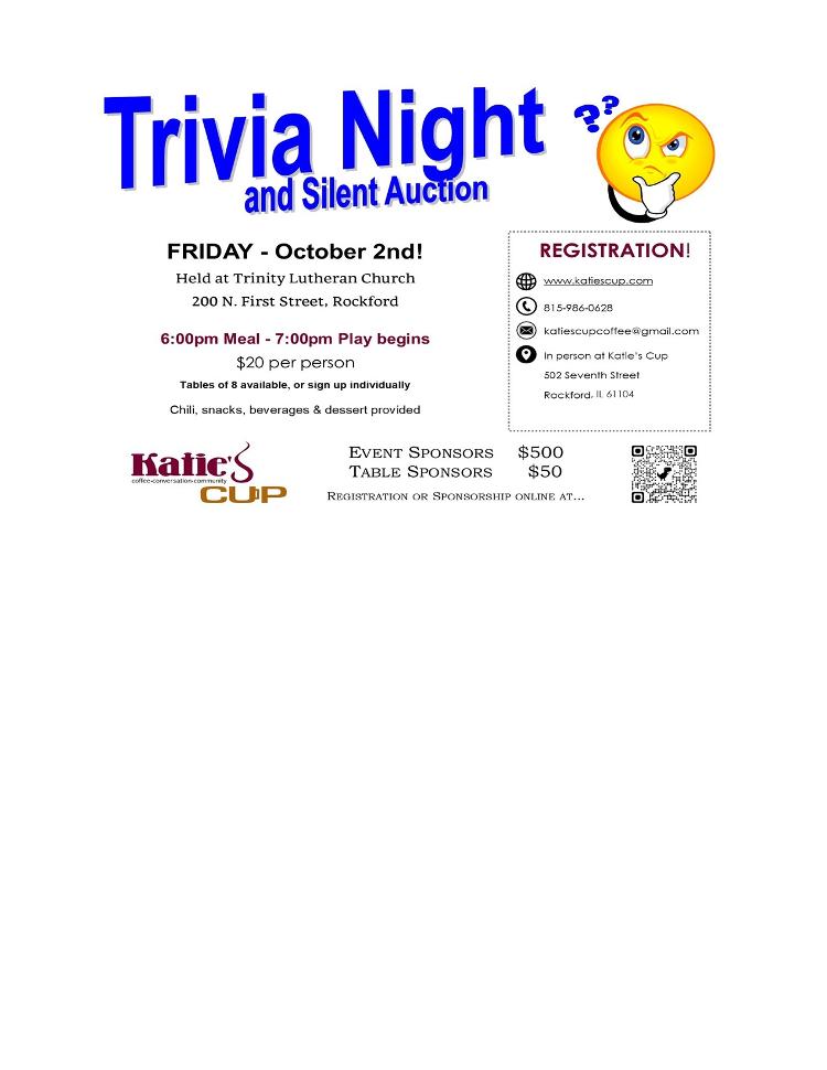Trivia Night and Silent Auction for Katie's Cup
