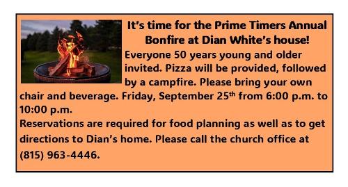 Prime Timers Annual Bonfire