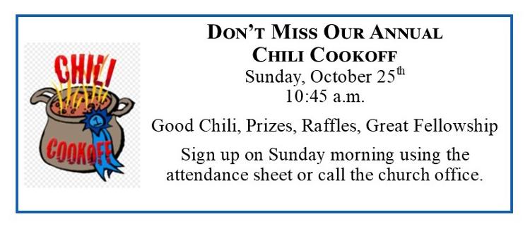 Trinity's Annual Chili Cookoff